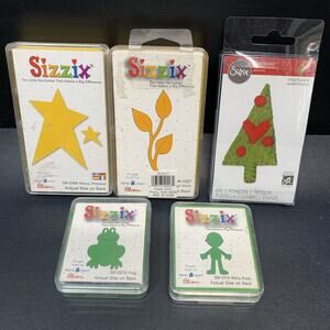 Sizzix Cuts Tree Primitive Stars Bitty Body Frog Die-Cut Lot Of 5 Provo Craft